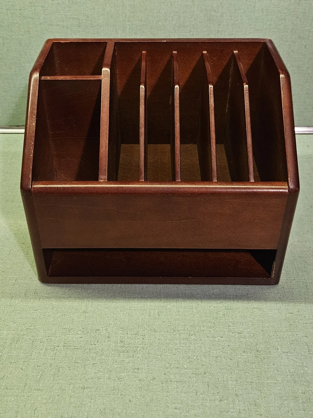 Wood Desk Mail & Office Organizer in Dark Brown